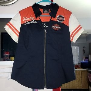 Harley-Davidson Davidson Colorblocked Zip-Front Shirt